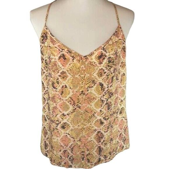 NEW ANTHROPOLOGIE ELOISE Pink Snakeskin Silk Tank Top Layering Cami Blouse XS - Picture 10 of 10